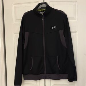 Under Armour Black and Gray Zip-Up Loose Catalyst All Weather Jacket SZ Lg. EUC